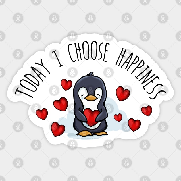 Today I Choose Happiness Penguin Sticker by Jitterfly